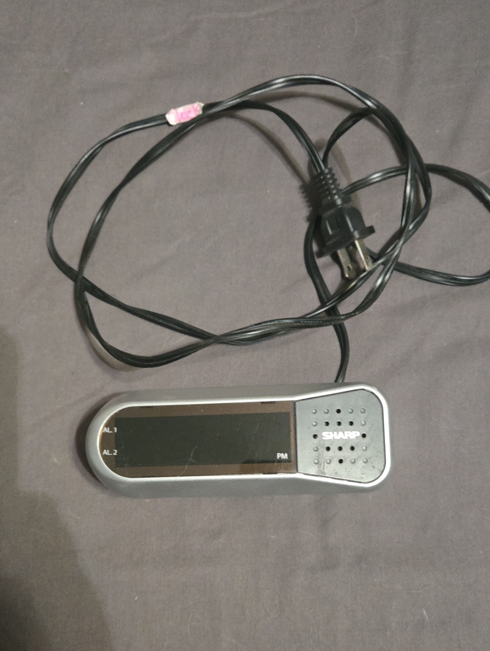 Sharp Digital Alarm Clock - Black and Silver